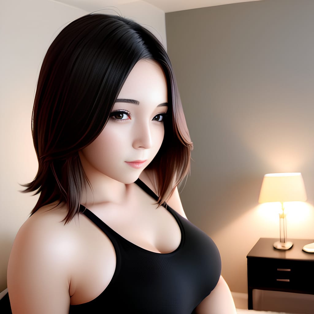 quality bedroom dark lighting brunette middle eastern woman shirt