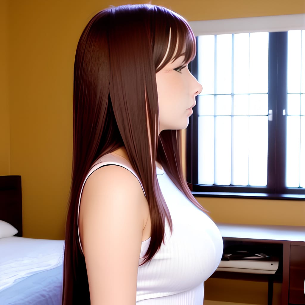 quality shirt long hair nude default woman front bedroom middle eastern brunette