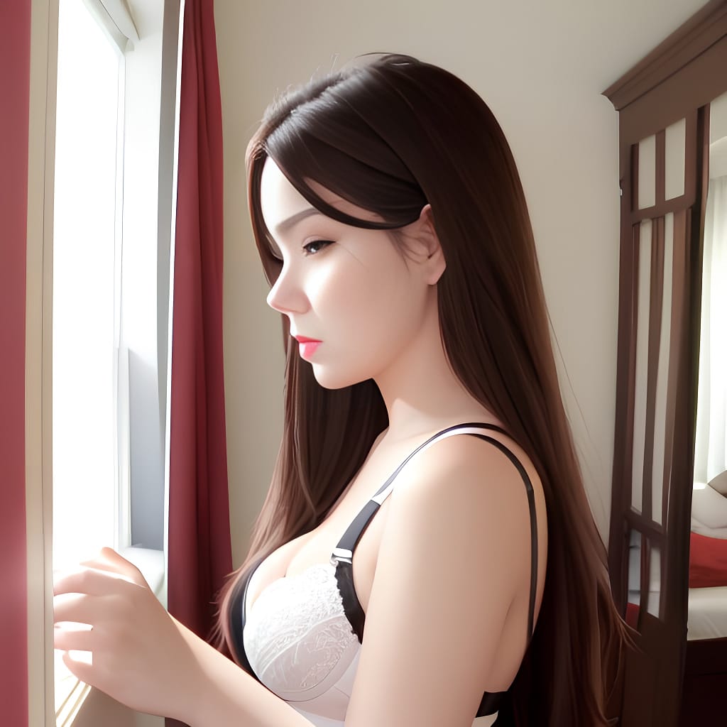 side bra stockings quality middle eastern bedroom long hair woman brunette